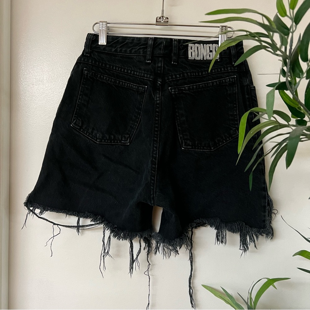 BONGO distressed black denim shorts